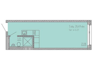 Студия 26.50 кв.м, Valo (Вало), 10 014 400 руб.
