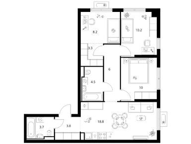 Планировки трехкомнатные в Янинский лес