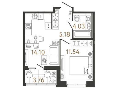 Планировки однокомнатные в ЖК «Ультра Сити 3.0»