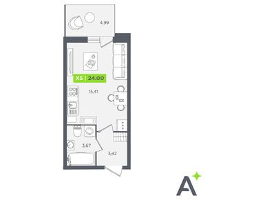 Планировки студии в ЖК «Аквилон Stories» (Аквилон Сторис)