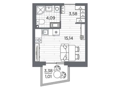 Планировки студии в ЖК Respect (Респект)