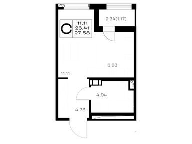 Студия 27.58 кв.м, ЖК «Борский», 7 756 875 руб.