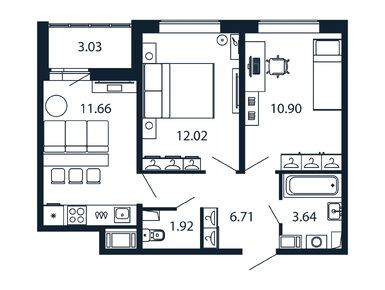 Планировки трехкомнатные в ЖК «Полис ЛАВрики»