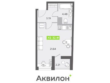 Студия 32.70 кв.м, ЖК «Аквилон Zalive», 9 355 176 руб.