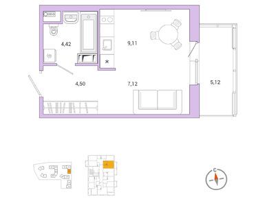 Студия 26.20 кв.м, ЖК Jaanila Drive (Янила Драйв), 6 982 300 руб.