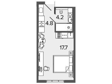 Студия 25.70 кв.м, ARTSTUDIO M103, 8 850 000 руб.