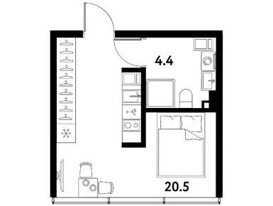 Студия 24.90 кв.м, МФК «МОСКО», 9 485 807 руб.
