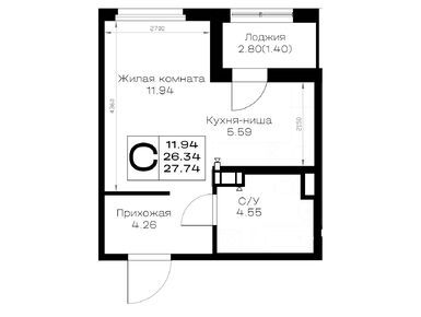 Студия 27.74 кв.м, ЖК «Борский», 7 801 875 руб.