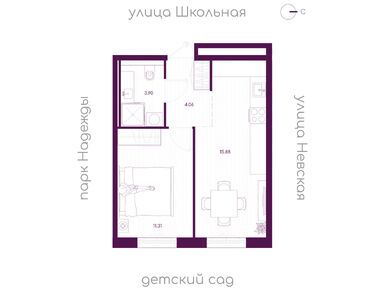 Планировки однокомнатные в ЖК «Дубровка.Парк»
