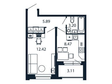 Планировки однокомнатные в ЖК «Полис Новоселье»