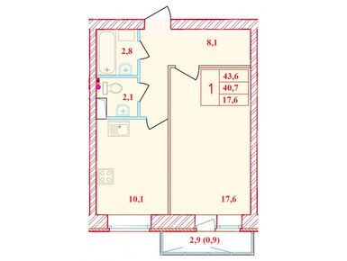 Планировки однокомнатные в ЖК  «Новый мир»