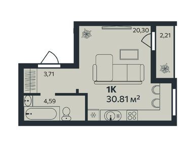 Студия 30.81 кв.м, ЖК «Эдельвейс.Янино», 4 990 440 руб.