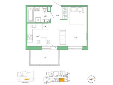 Студия 31.70 кв.м, ЖК Jaanila Country (Янила Кантри), 5 350 960 руб.