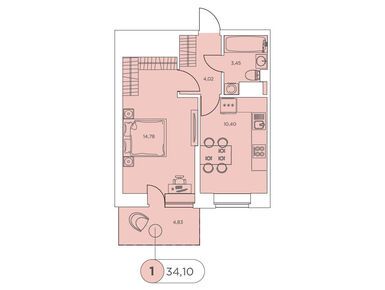 Планировки однокомнатные в ЖК «Аквилон Stories» (Аквилон Сторис)