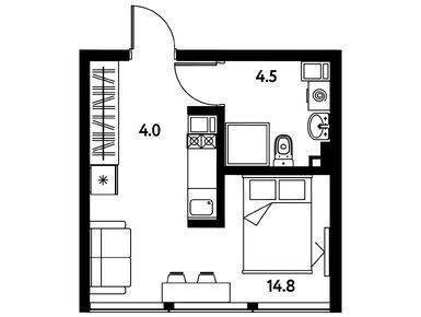Студия 23.20 кв.м, МФК «МОСКО», 8 906 223 руб.