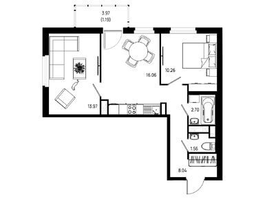 Планировки двухкомнатные в ЖК «Имена»