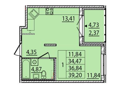 1-комнатная 34.47 кв.м, ЖК «Образцовый квартал 15», 7 269 723 руб.
