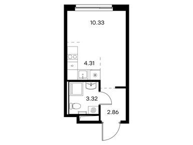Студия 20.82 кв.м, ЖК GloraX Новоселье ( Глоракс Новоселье), 3 849 999 руб.
