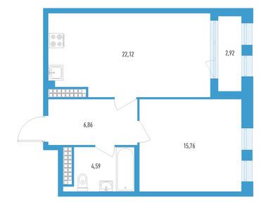 Планировки однокомнатные в ЖК «Дефанс»