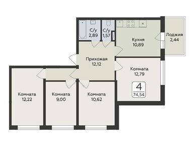 Планировки четырехкомнатные в ЖК «Панорама Юкки»