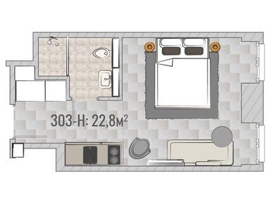 Студия 22.80 кв.м, UNO (Уно), 10 500 000 руб.