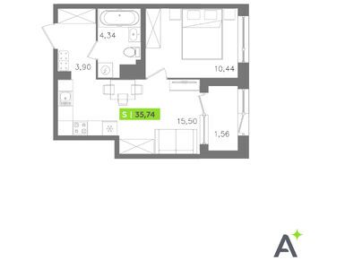 Планировки двухкомнатные в ЖК ORO by Akvilon (ОРО от Аквилон)