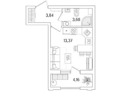Студия 22.97 кв.м, ЖК «Гранат», 10 089 649 руб.