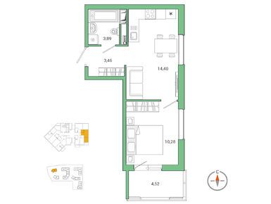 Планировки однокомнатные в ЖК Jaanila Drive (Янила Драйв)