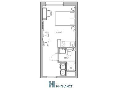 Планировки 1-к. апартаменты в ЖК «Нигилист»