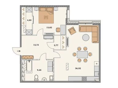 1-комнатная 81.60 кв.м, Клубный дом MANHATTAN (Манхэттэн), 37 459 422 руб.