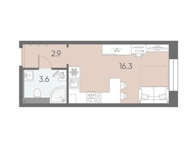 Студия 22.80 кв.м, ЖК «Большая Охта», 8 043 840 руб.