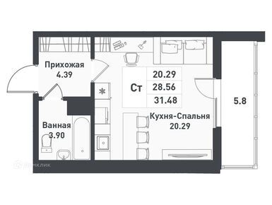 Планировки студии в Клубный дом «Феникс»