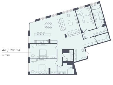 Планировки 3-к. апартаменты в «17/33 RESIDENCE на Петровском острове»