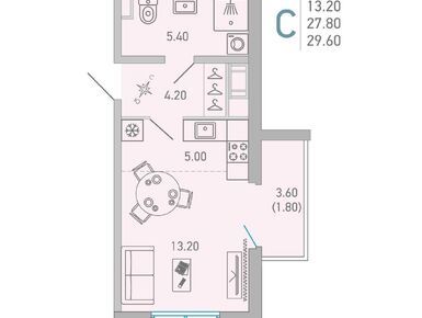 Студия 29.20 кв.м, ЖК «LOVO» (Лово), 5 853 344 руб.