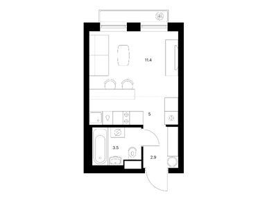 Студия 22.80 кв.м, Витебский парк, 7 462 850 руб.