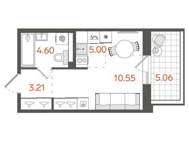 Студия 23.17 кв.м, ЖК «STAVNI Обводный» («Ставни Обводный»), 14 087 009 руб.