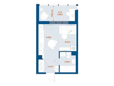 Планировки однокомнатные в ЖК «ЛесART» (ЛесАрт)