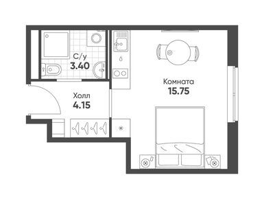 Студия 23.30 кв.м, Avenue Apart Pulkovo, 7 726 121 руб.