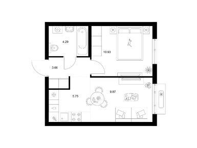 Планировки однокомнатные в Таллинский парк