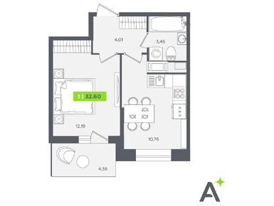 Планировки однокомнатные в ЖК «Аквилон Stories» (Аквилон Сторис)