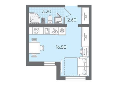 Планировки студии в ЖК «Цветной город»