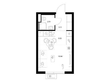 Студия 21.79 кв.м, Заречный парк, 4 399 401 руб.