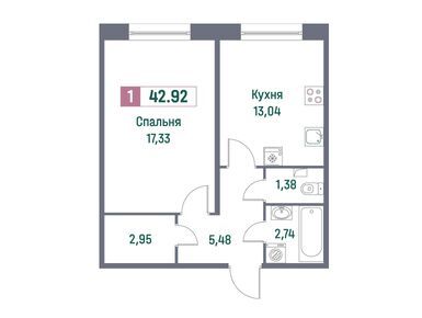 1-комнатная 42.92 кв.м, ЖК «Фотограф», 9 074 211 руб.