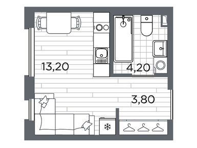 Студия 22.20 кв.м, ЖК «Плюс Пулковский», 5 745 360 руб.