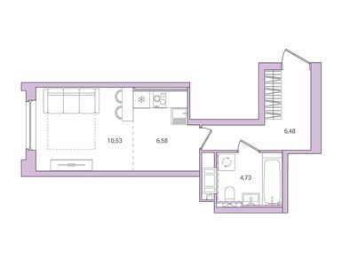 Планировки студии в ЖК OKLA (ОКЛА)