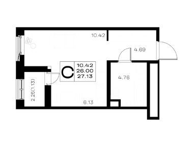 Студия 27.13 кв.м, ЖК «Борский», 7 630 313 руб.
