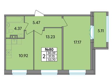 Планировки двухкомнатные в ЖК «Рождественский квартал»