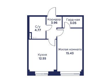Планировки однокомнатные в ЖК «Кронфорт. Центральный»