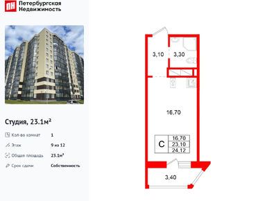 Студия 23.10 кв.м, ЖК «Аннинский парк», 2 917 530 руб.