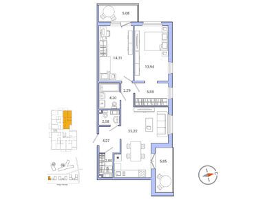 Планировки трехкомнатные в ЖК «IQ Гатчина»